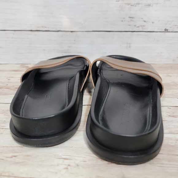 Jil Sander Black & Gold Mirrored Leather Slides - size 39 - Picture 10 of 13